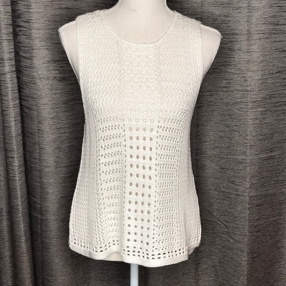 WHITE MEDIUM CROCHET TANK TOP - Picture 1 of 5